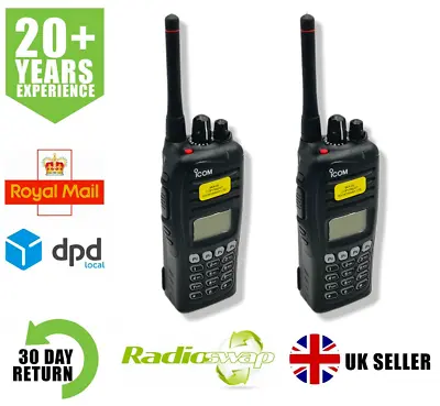 Icom Ic-f4062t Uhf 400-470mhz 5 Watt Walkie Talkie Two Way Radios X 2 • £299.95