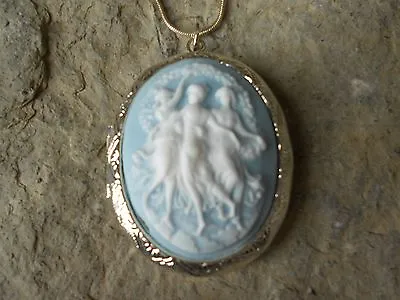 *(locket)--3 Stunning Dancing Women Angels Muses Cameo Locket!!! Quality!!!  • $27.95