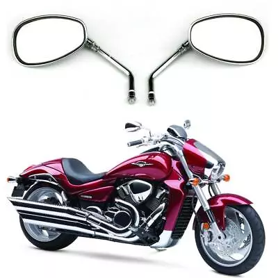 For Suzuki Boulevard M109R M50 Motorcycle Rear Rearview Side Mirrors Chrome 10mm • $25.80