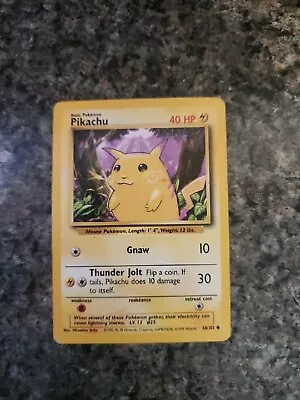 Vintage Pikachu - Base Set - 58/102 - Pokemon Card - EXC / Near Mint Cond P35 • $1.99