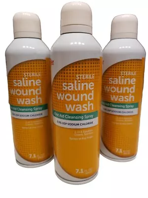 Saline Wound Wash 0.9% USP SODIUM CHLORIDE  * 3 Bottles 7.1 Fl Oz Each ( Meijer) • $5