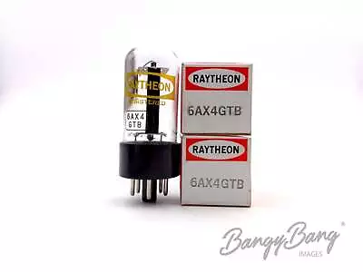 2 Vintage Raytheon 6AX4GTB Power Damper Diode TV Receiver Audio Vacuum Tube Valv • $72