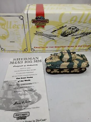 MATCHBOX COLLECTIBLES DIE-CAST SHERMAN ARMY TANK M4A3 105mm 1:72 DYM37585  NIB  • $21.95
