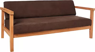 Soft Suede 1 Piece Futon Slipcover In Chocolate • $57.99