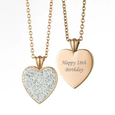 Rose Gold Necklace Engraved For Special Birthday 18th 21st 30th 40th 50th • £21.99