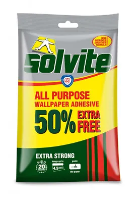 Solvite All Purpose Wallpaper Adhesive Extra Strong Glue Paste For 4.5 Rolls New • £4.28