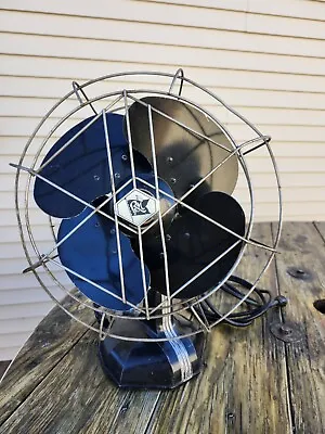 Robbins & Myers Vintage Art Deco Fan 18“H 14  Cage 12  Fan Blade Oscillating • $139.99