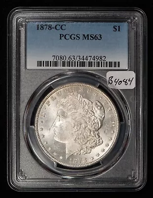 1878-CC $1 Morgan Silver Dollar -Frosty Key Date Carson City- PCGS MS 63 - B4084 • $590