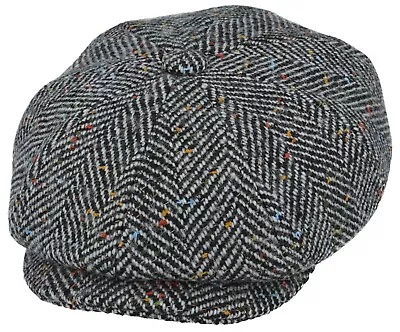£12.99 • Buy Newsboy Cap Tweed Baker Boy Cap Gatsby Flat Caps In Grey Herringbone