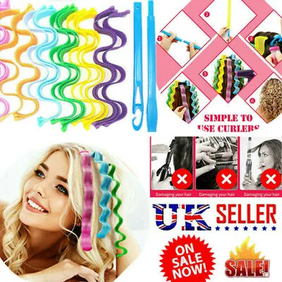 £5.90 • Buy 24PCS  Magic Hair Curlers Heatless Wave Spiral Curls Household DIY Set No Heat
