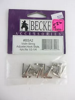 Becker BSA2 Violin String Adjusters Hook Style (Set Of 4) (Fits 1/2 To 1/4 Size) • $6.80