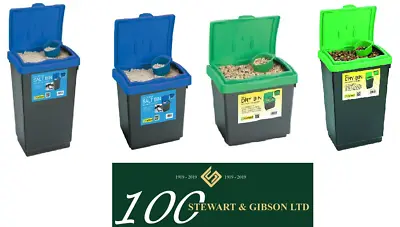 £16.99 • Buy Garland Dry Bins Salt Bin Meal Feed 30L 47L GREEN BLUE HOLDS 7.5KG 30KG