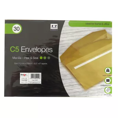 Anker Peel And Seal Envelopes Manilla - DL Pack Of 50 Or C5 Pack Of 30 • £3.85