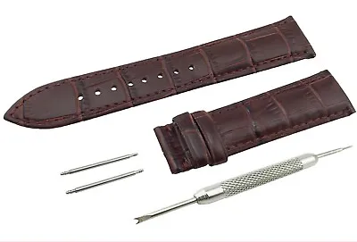 Dark BROWN Genuine Leather Croco Strap/Band Fit NAUTICA Watch Clasp 18-22mm • £10.90