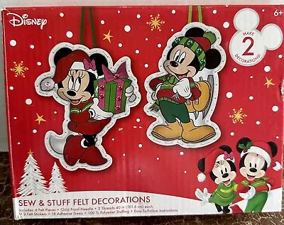 Disney Christmas Mickey & Minnie Sew And Stuff Felt Decorations NEW • $9.99