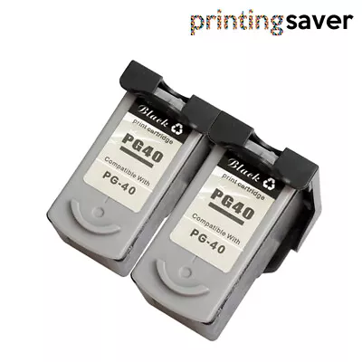 2BK Ink Cartridges For Canon 40 41 Pixma IP1200 IP1300 IP1600 IP1700 IP1800 • £28.39