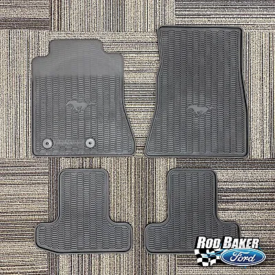 15 Thru 20 Ford Mustang OEM Genuine Black Rubber Floor Mat Set W/ Logo - 4-pc • $136.99