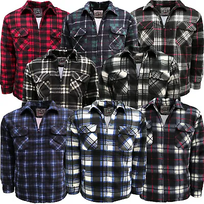 Mens Lumberjack Check Collar Padded Shirt Thick Fur Lined Hood Winter Work Shirt • $23.61
