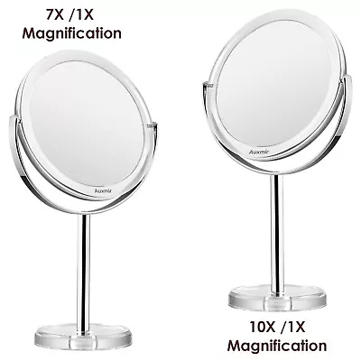 Auxmir® Double-Sided 1X/7X Or 1X/10X Magnifying Makeup Mirror 360° Rotatable • £11.99