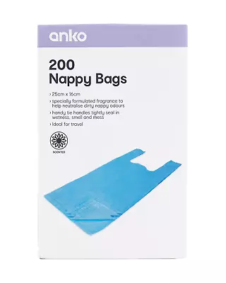 Pack Of 200 Disposable Nappy Bags Baby Diaper Change Bag Nursery When Out • $3.96