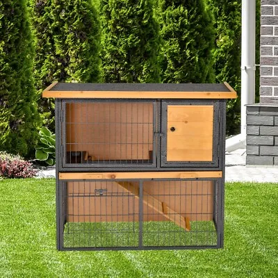 £121.99 • Buy Wood Metal Rabbit Hutch Elevated Pet House Outdoor Guinea Pig Ferret Hedgehog UK