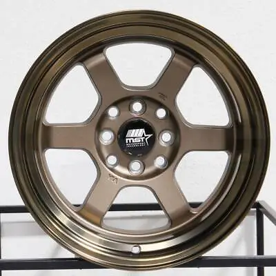 4-New 16  MST Time Attack Wheels 16x8 5x114.3 20 Bronze Bronze Lip Rims 73.1 • $620.10