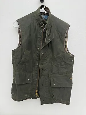 Polo Ralph Lauren Small Wax Cloth Monroe Vest Jacket RRL Rugby Hunting Green Vtg • $125