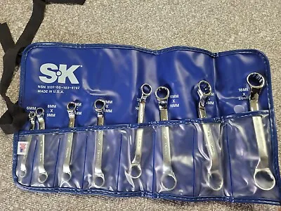 SK Tools 8 Pc Metric Offset Box End Wrench Set 12 Point 6mm-20mm • $120