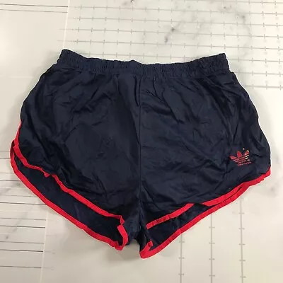 Vintage Adidas Running Shorts Mens Medium 32-34 Navy Blue With Red Stripe • $79.99