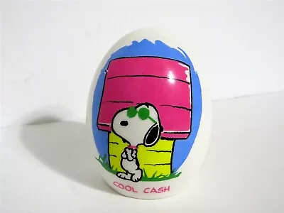 Snoopy Peanuts Charlie Brown Willitts Vintage Ceramic Joe Cool Egg Bank 1988 • $24.99