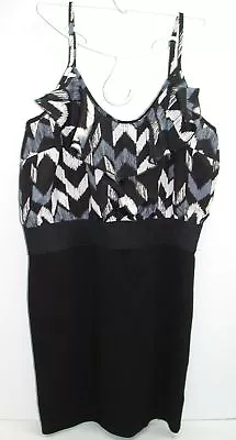Xai Juniors Adjustable Strap Dress ~ Black Blue White ~ Size M • $14.99