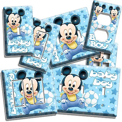 Baby Mickey Mouse Light Switch Outlet Plates Infant Newborn Boy Nursery Room Art • $17.99