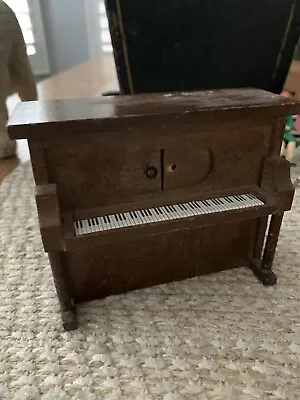 Vintage Miniature Dollhouse Music Box Piano Wood • $12