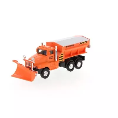 6  Snow Plow Salt Truck Diecast Metal Model Toy With Swivel Pull Action- Orange • $8.98