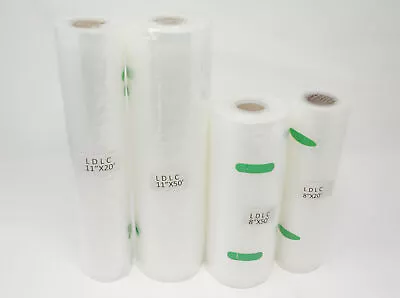 $7.96 • Buy 2/4 Giant 8 X50' 11 X50' Rolls Vacuum Sealer Bags Food Saver Embossed Bags 4 Mil