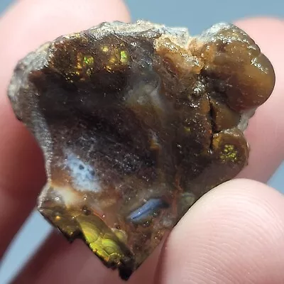 Iridescent Mexican Fire Agate Rough Specimen Fire Play Gemstone • $12.99