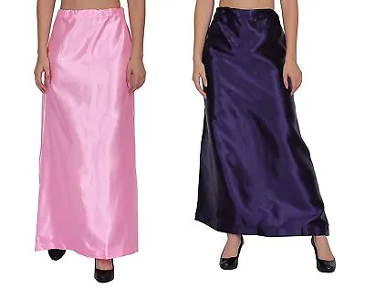 £16.18 • Buy Women's Saree Satin Petticoat Underwear Satin Blend Underskirt Free Size Combo