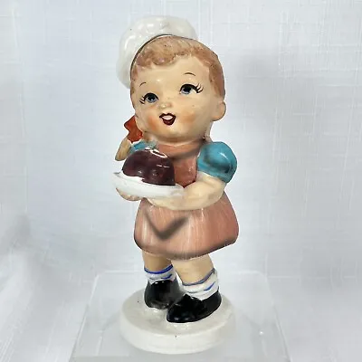 HTF Vintage 1950's JAPAN UCAGCO 1950s Little Girl Ceramic Figurine W/Cake • $10