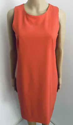 J Crew Coral 96% Wool 4% Spandex Sleeveless Sheath Dress 0 6-8 EUC • $39