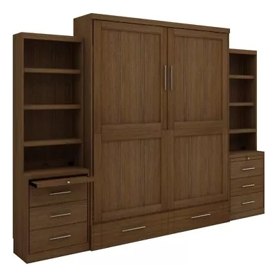 RoomAndLoft Brentwood Queen Contemporary Solid Wood Murphy Wall Bed And 2 She... • $3010.92