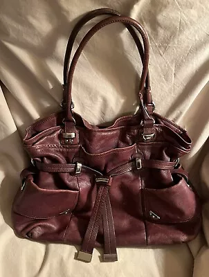 Women’s B. Makowsky Large Brown Leather Eden Shopper Satchel Handbag-Great Cond • $42.55