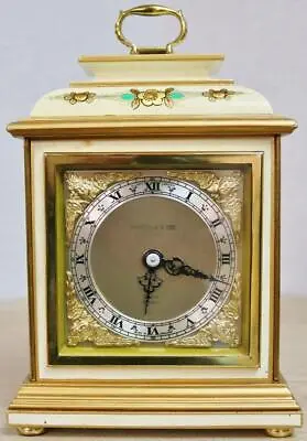 Antique Elliott Cream Lacquered Chinoiserie Timepiece Mantel Clock Mappin & Webb • $473.72