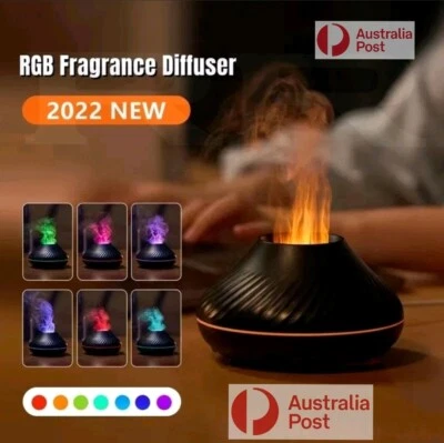 Volcanic Flame Aroma Diffuser Essential Oil Lamp USB Portable Air Humidifier AUS • $39.95