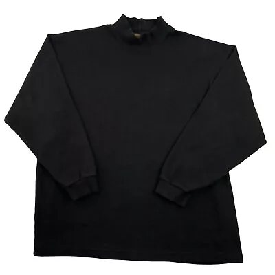 Woolrich Mock Turtleneck Shirt Mens Large Black Outdoors Casual Pullover (Z16) • $22.95