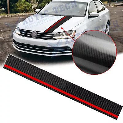 For VW Jetta Passat Golf 5D Carbon Fiber Style Car Hood Rally Racing Cover Trim • $12.84