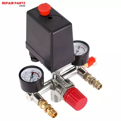  Air Compressor Pressure Switch Control Valve 90-120PSI Manifold Regulator Gauge • $29.99