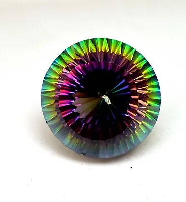 Natural Multi Fire  Mystic Topaz Certified Round Cut 98.30 Ct Loose Gemstone • $37.49