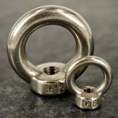 £2.95 • Buy M6 M8 M10 M12 A4 Marine Grade Stainless Steel Lifting Eye Nuts Female Eye Bolts