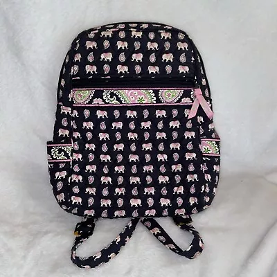 Vera Bradley Pink Elephant Backpack Retired Pattern Bag Purse • $25