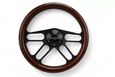 14  Billet Black Muscle-Half Wrap 6Hole Steering Wheel W/Chevy Horn Button 4 Spk • $199.99